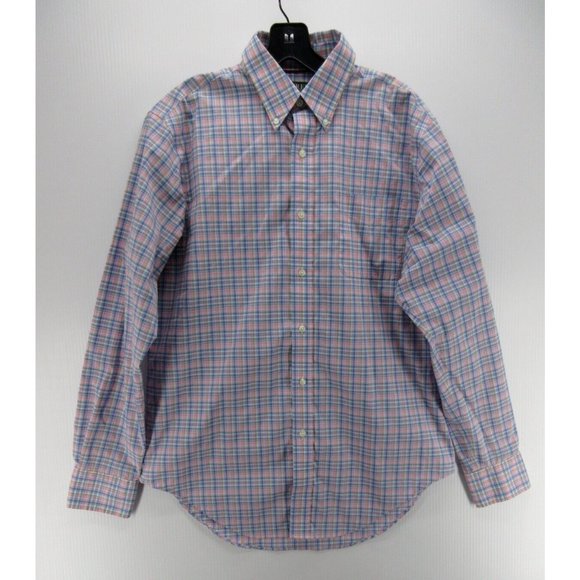 Lauren Ralph Lauren Shirt 15 1/2 Medium Pink Classic Fit Non Iron Plaid - Picture 1 of 11